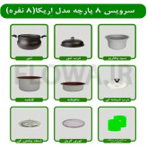 تنور ناخ 8 پارچه 8 نفره اریکاـ کباب پز-پلوپز-بخار پز-گریل کن-کیک پز-تنوری- خرید قسطی با ترب پی